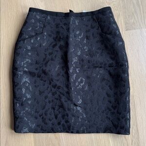 H&M Elegant Black Jacquard Pencil Mini Skirt Size 6